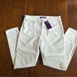 NWT Womens Ralph Lauren Purple Label 400 Matchstick Ankle Slim White Jeans Sz 29